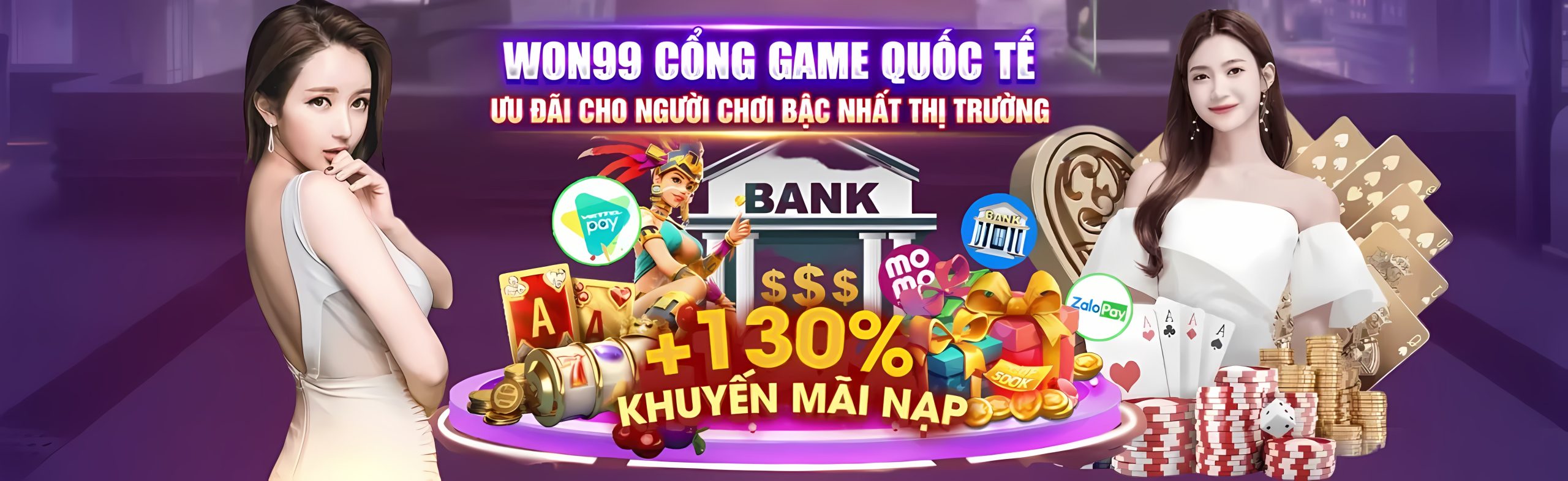 Cổng game Won99, khuyến mãi ngập tràn lên đến 130%